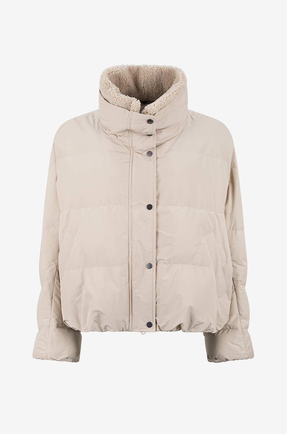 BRUNELLO CUCINELLI Kurze gesteppte Stehkragen-Daunenjacke aus Baumwolle Damen BEIGE 1