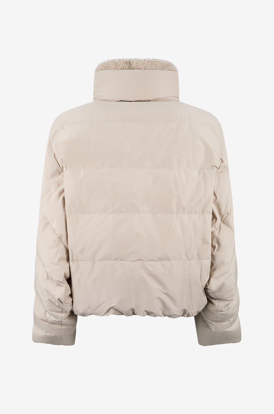BRUNELLO CUCINELLI Kurze gesteppte Stehkragen-Daunenjacke aus Baumwolle Damen BEIGE 2