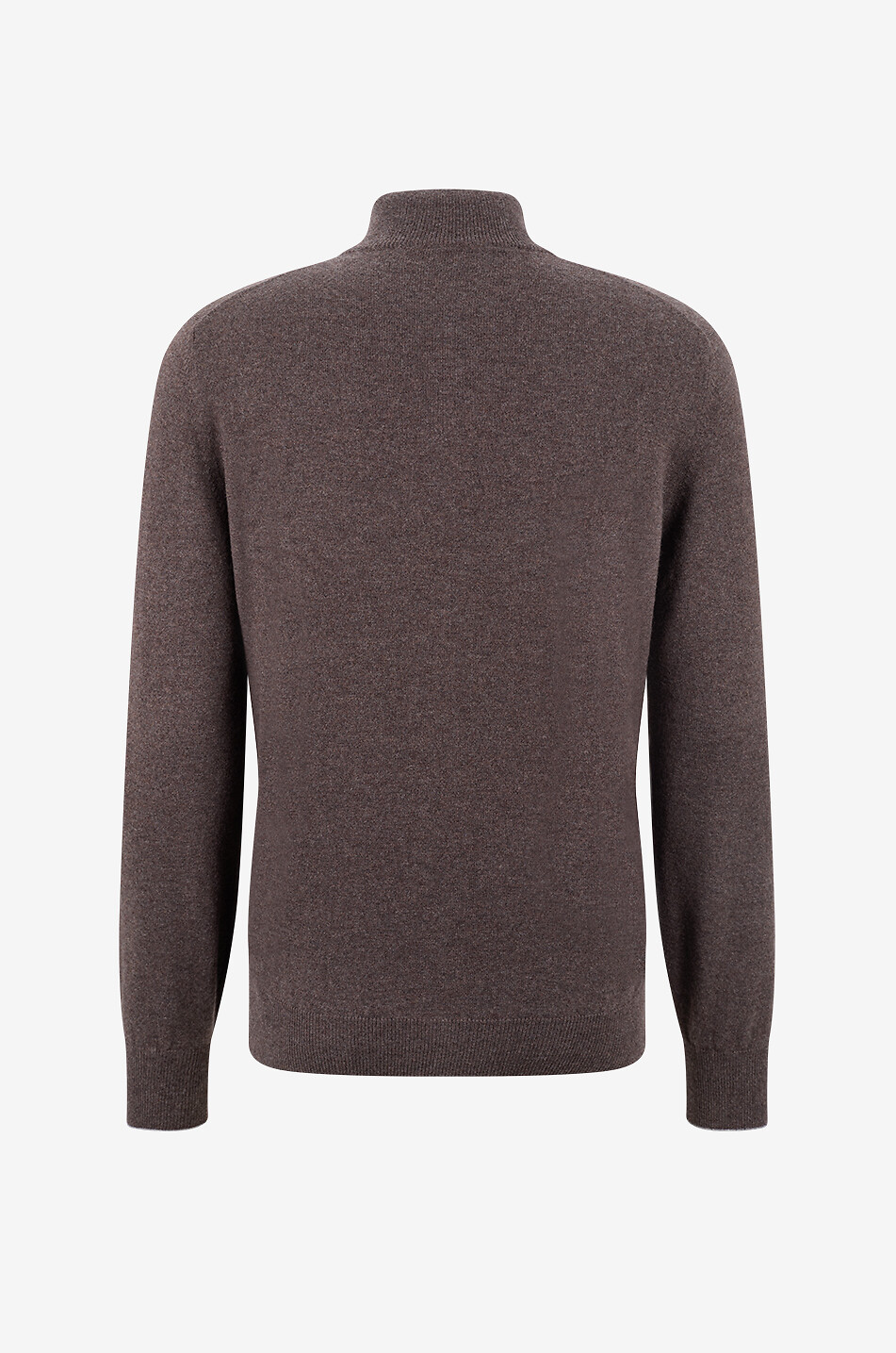 BRUNELLO CUCINELLI Cashmere jumper with half-zip stand-up collar Men DARK BROWN 2