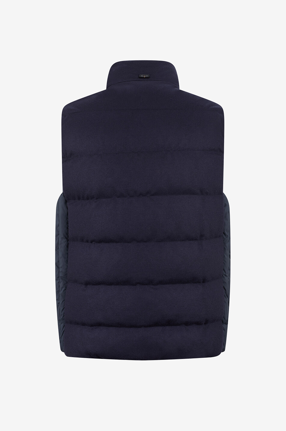FEDELI Virgin wool sleeveless high-neck puffer jacket Men DARK BLUE 2