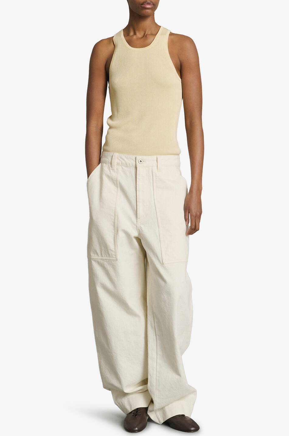 SOEUR Jean droit en denim de coton organique Kurt Femme BLANC 2