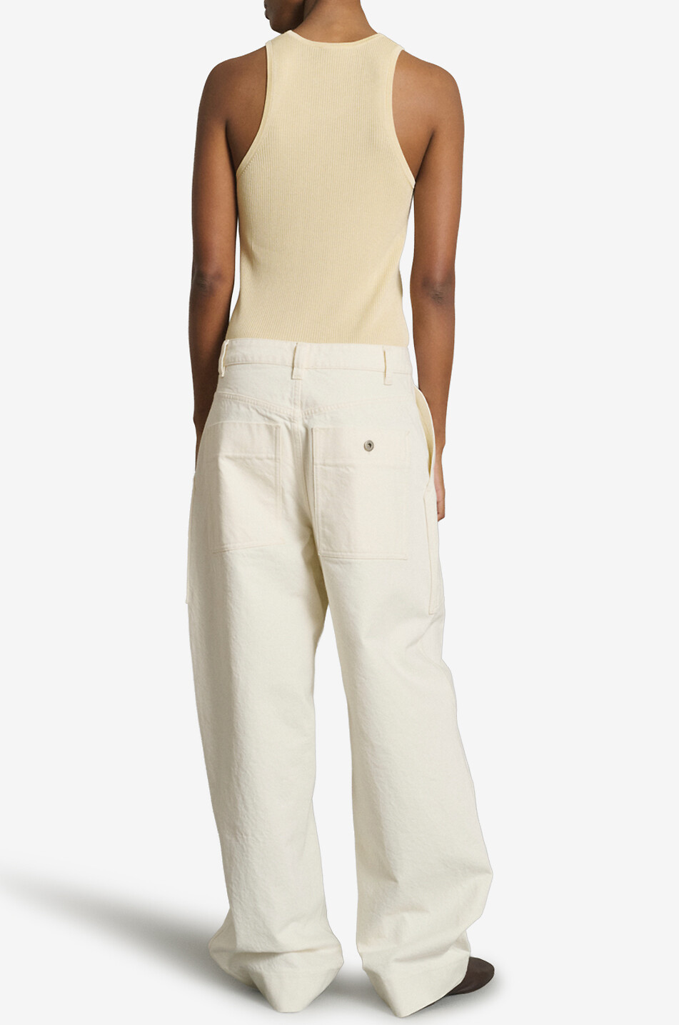 SOEUR Jean droit en denim de coton organique Kurt Femme BLANC 3