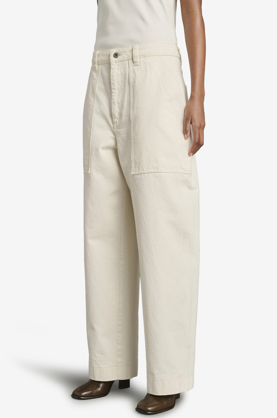 SOEUR Jean droit en denim de coton organique Kurt Femme BLANC 4