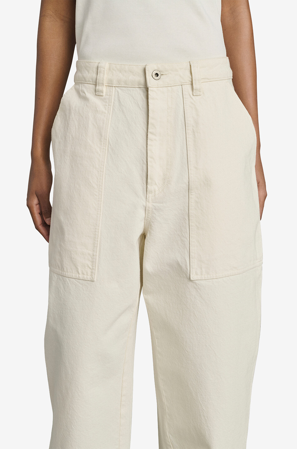 SOEUR Jean droit en denim de coton organique Kurt Femme BLANC 5