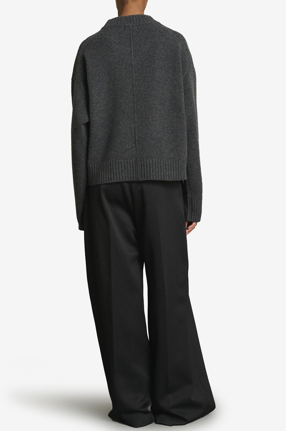 SOEUR Julie merino wool oversized V-neck jumper Women GREY 2