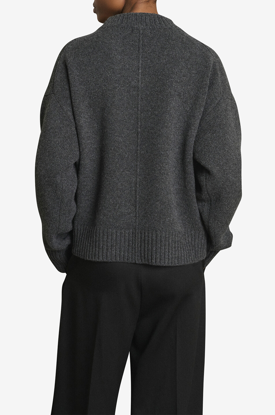 SOEUR Julie merino wool oversized V-neck jumper Women GREY 4