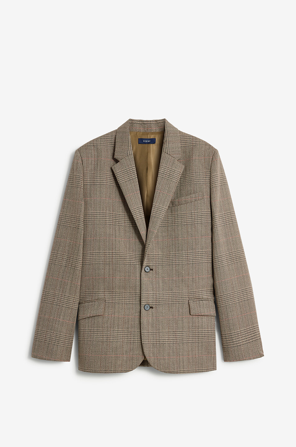 SOEUR Hermosa oversized checked cotton blazer Women LIGHT BROWN 1