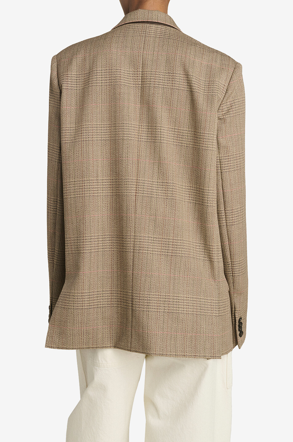 SOEUR Hermosa oversized checked cotton blazer Women LIGHT BROWN 5
