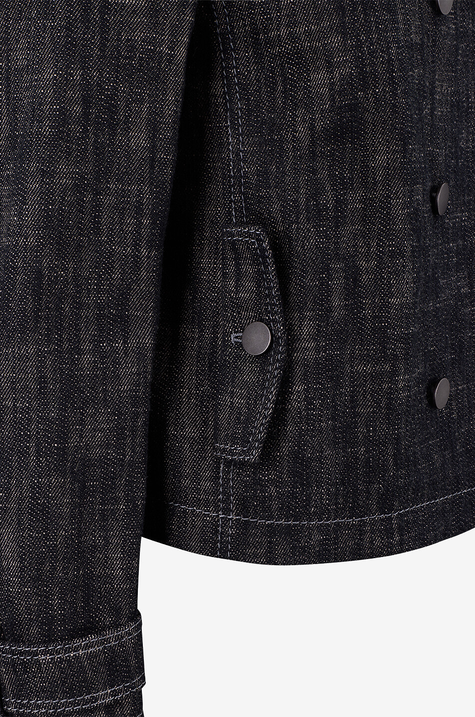 AKRIS PUNTO Cropped crossover lightweight denim jacket Women BLACK 3