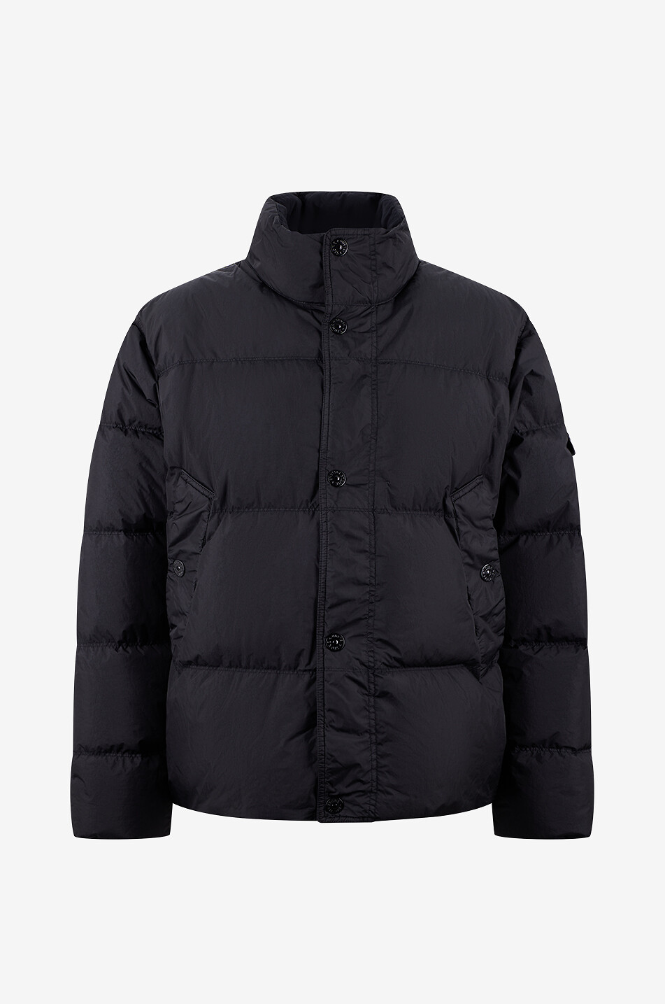 STONE ISLAND Kurze gesteppte Daunenjacke mit Stehkragen 4100109 Crinkle Reps NY Herren SCHWARZ 1