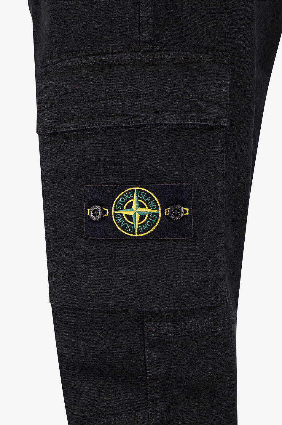 STONE ISLAND 3100033 Stretch Organic Broken Twill Cotton Old Effect tapered cargo trousers Men BLACK 3