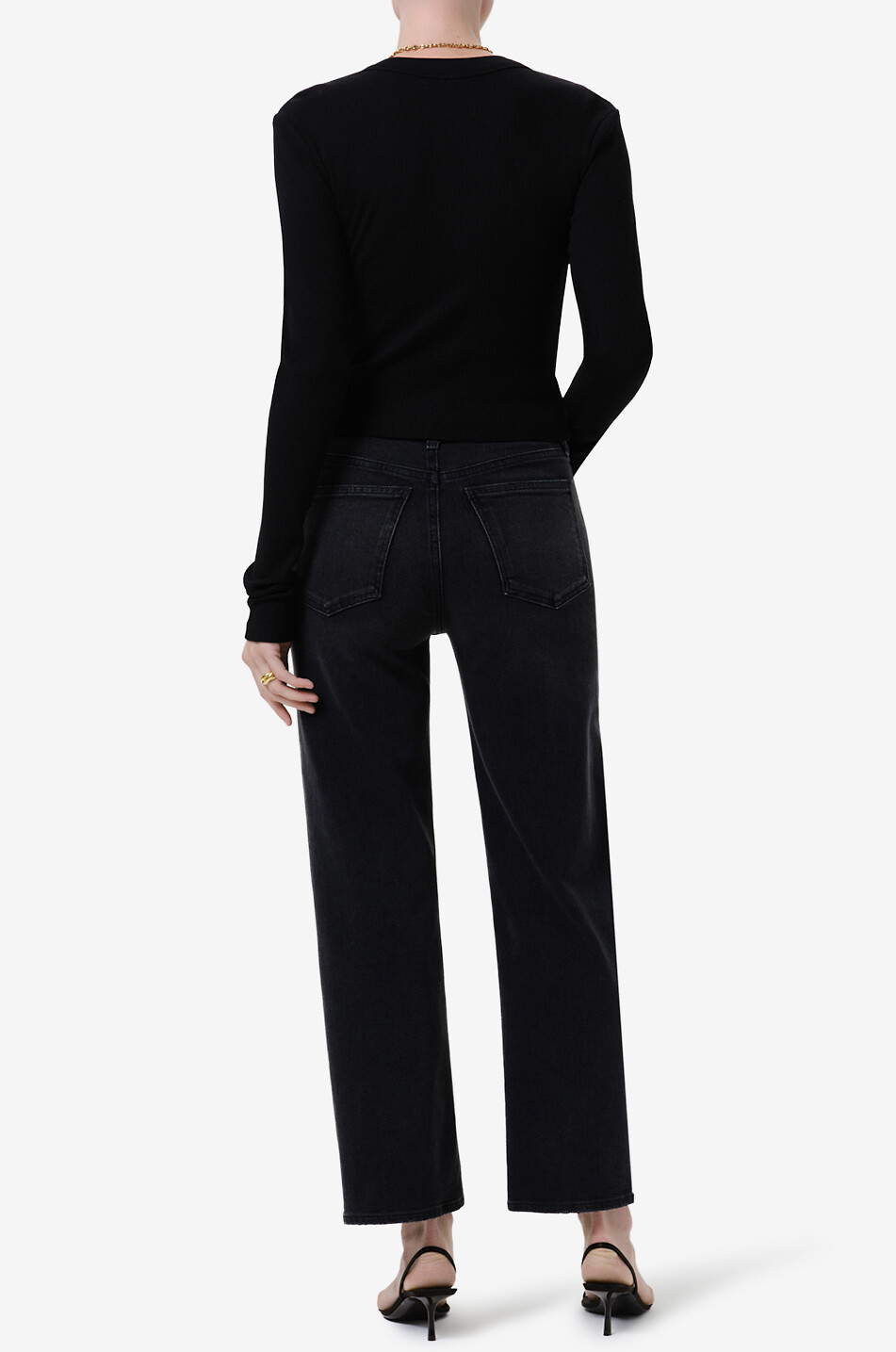 CITIZENS OF HUMANITY Palma straight-leg mixed denim jeans Women BLACK 3