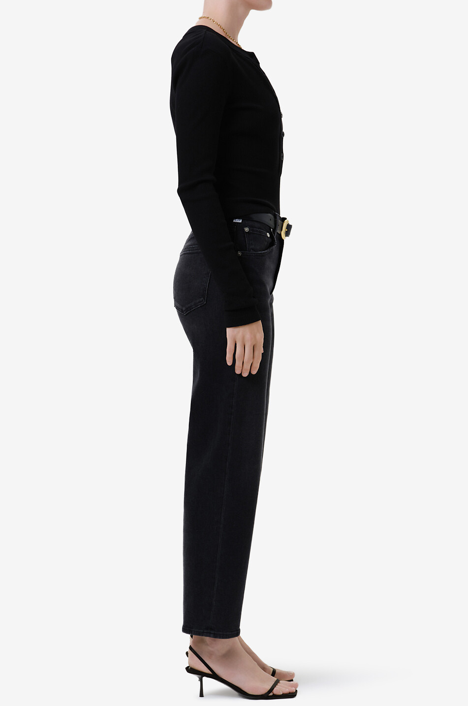 CITIZENS OF HUMANITY Palma straight-leg mixed denim jeans Women BLACK 6