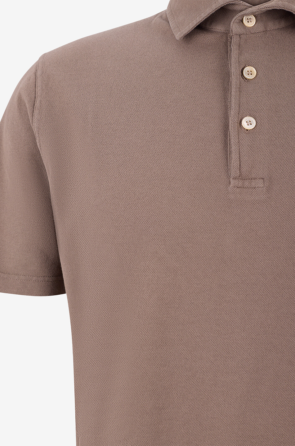 FEDELI Kurzärmeliges Poloshirt aus Baumwollpiqué Herren BRAUN 3
