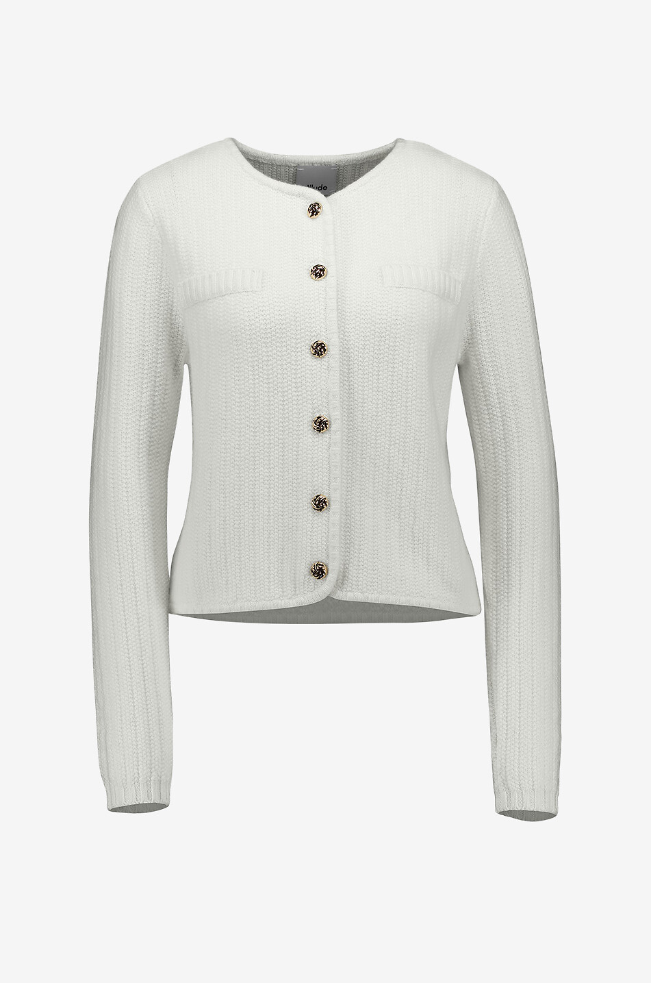 ALLUDE Cardigan mit Rundhalsausschnitt aus Kaschmirmischung Damen CREMEFARBEN 1