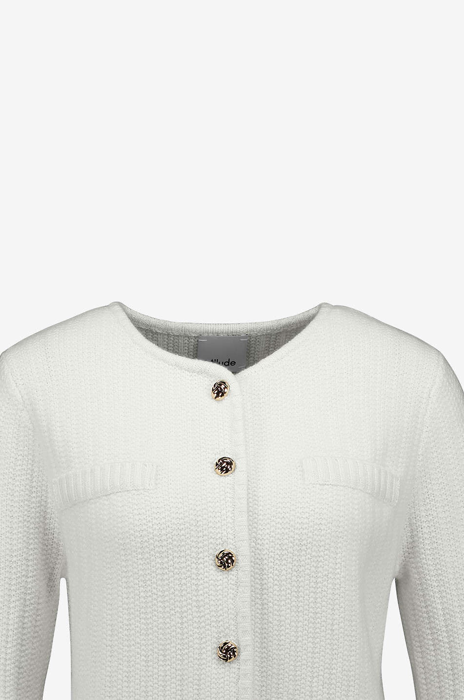 ALLUDE Cardigan mit Rundhalsausschnitt aus Kaschmirmischung Damen CREMEFARBEN 3