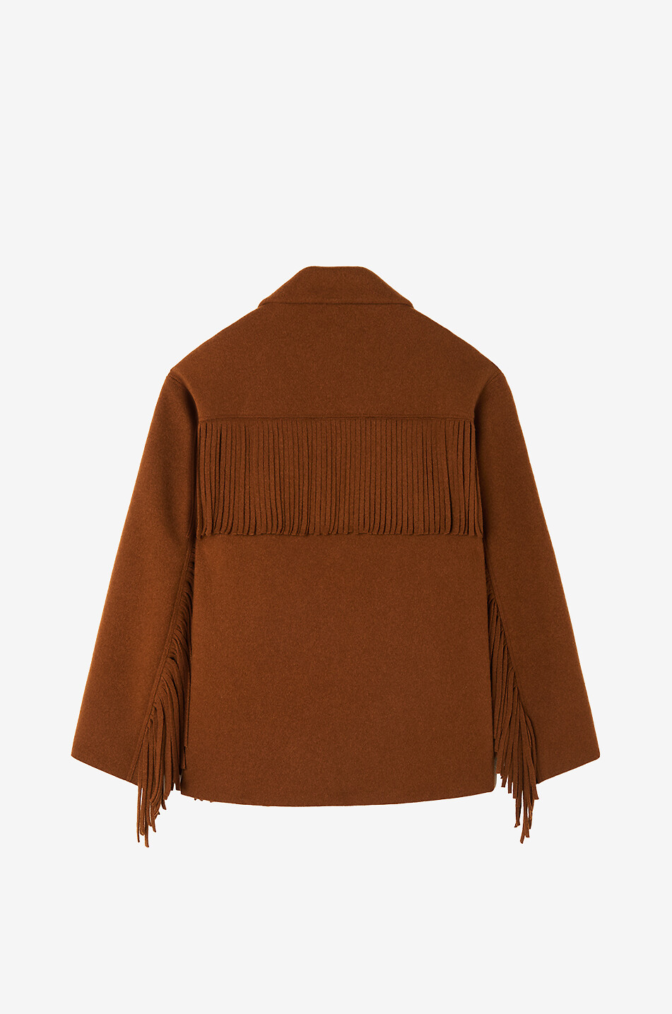 ALANUI Spirit Of The West virgin wool fringed lightweight jacket Women BROWN 2