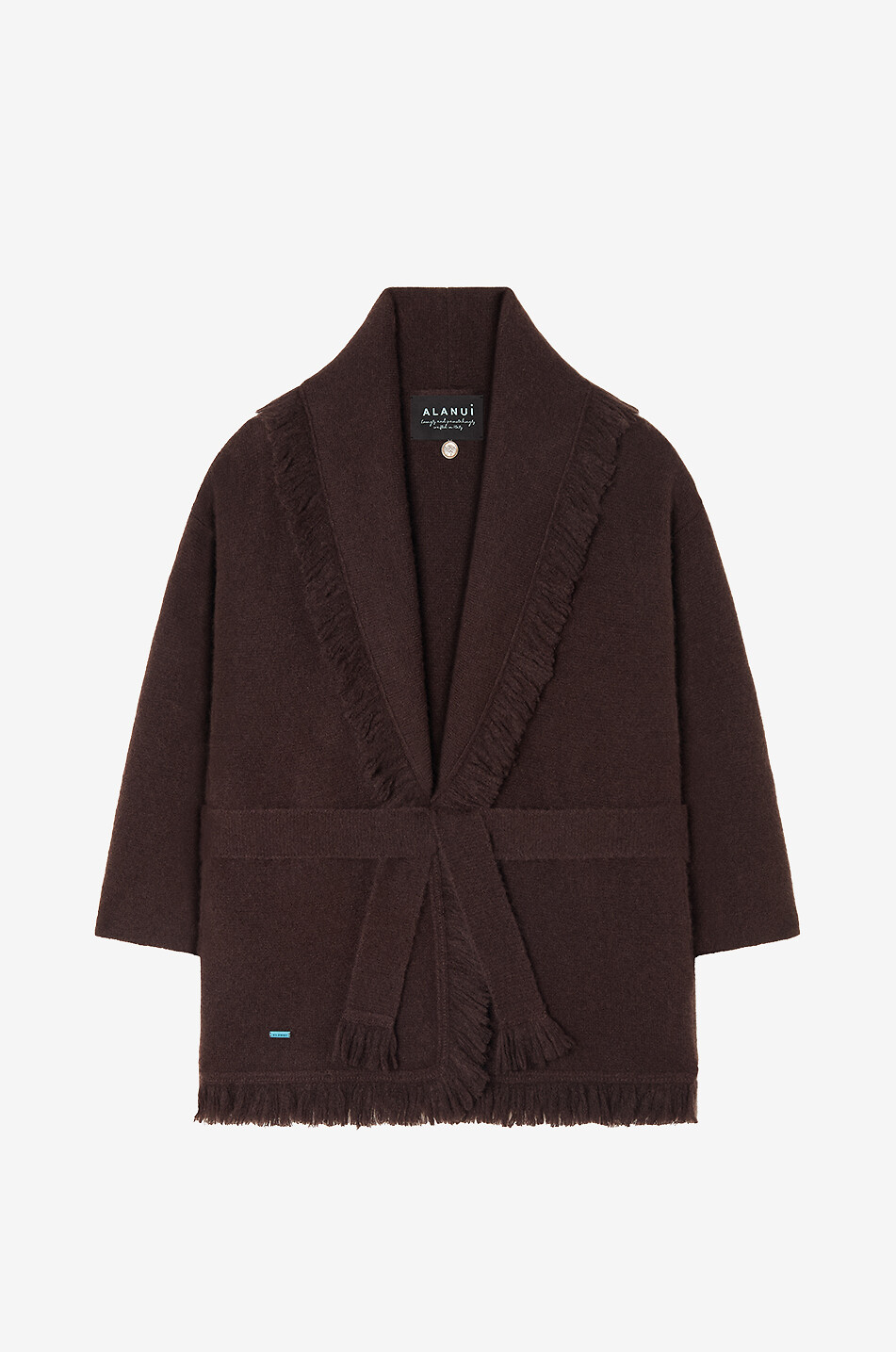 Finest cashmere and silk fringed lapel collar cardigan - ALANUI