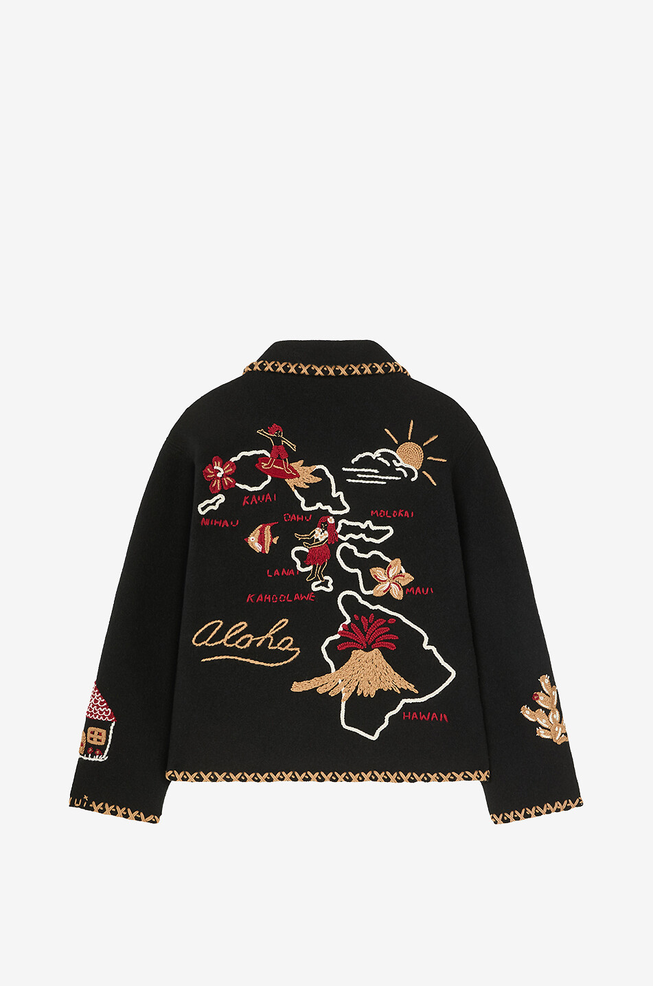 ALANUI Remember Me embroidered wool knit shirt jacket Men BLACK 2
