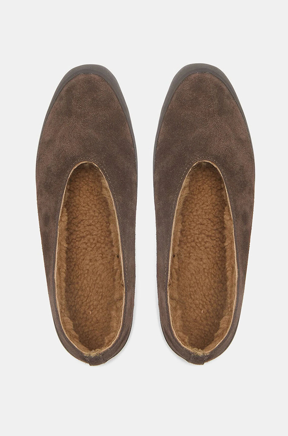 LE MONDE BERYL Flache Wildlederschuhe mit Shearling-Futter Apres Ski Damen BRAUN 3