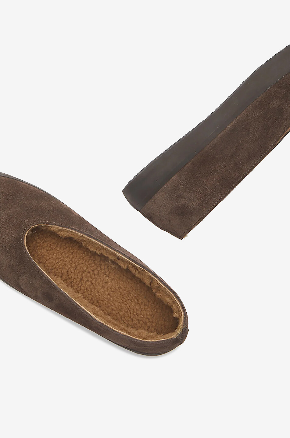 LE MONDE BERYL Flache Wildlederschuhe mit Shearling-Futter Apres Ski Damen BRAUN 4