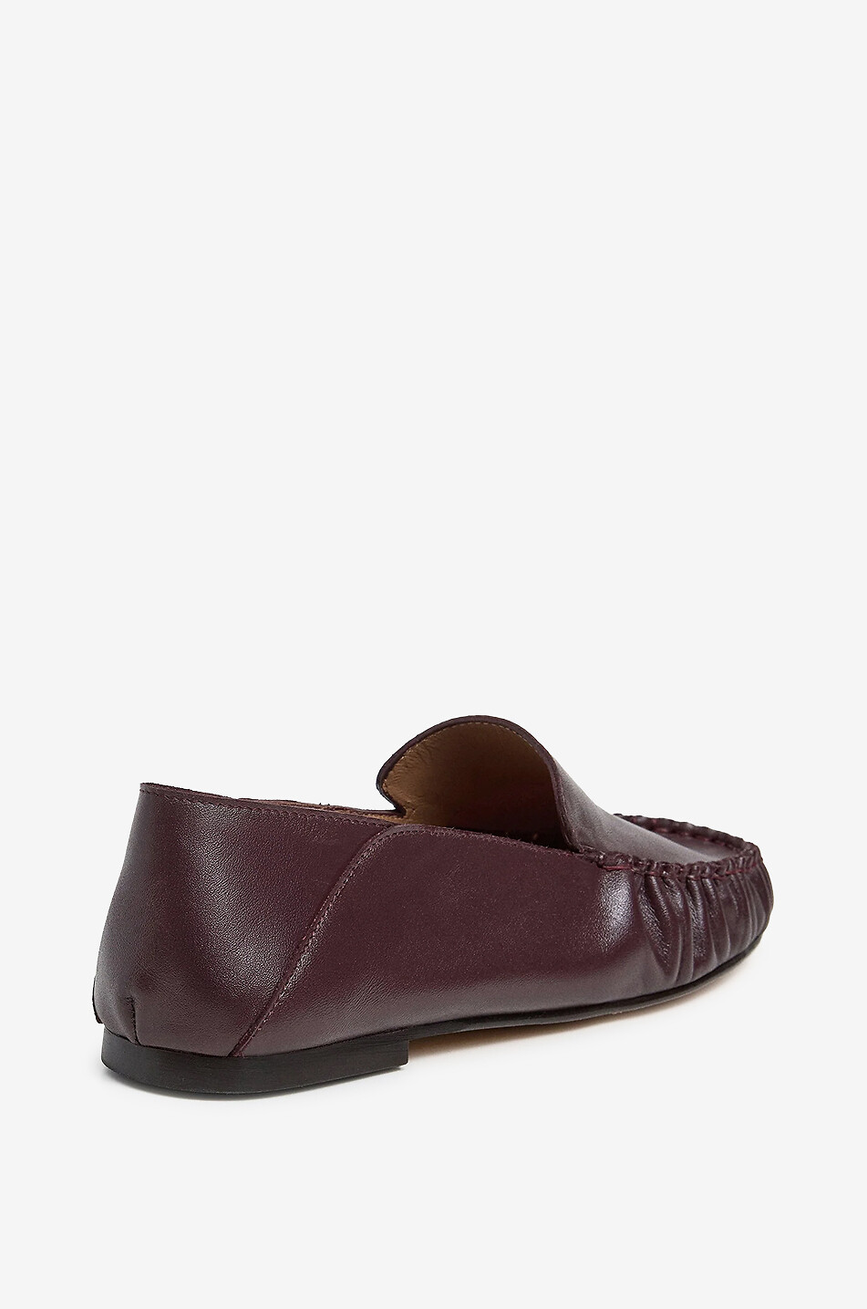 FLATTERED Mocassins en cuir lisse à surpiqûres contrastées Bon Bon Femme ROUGE FONCÉ 5