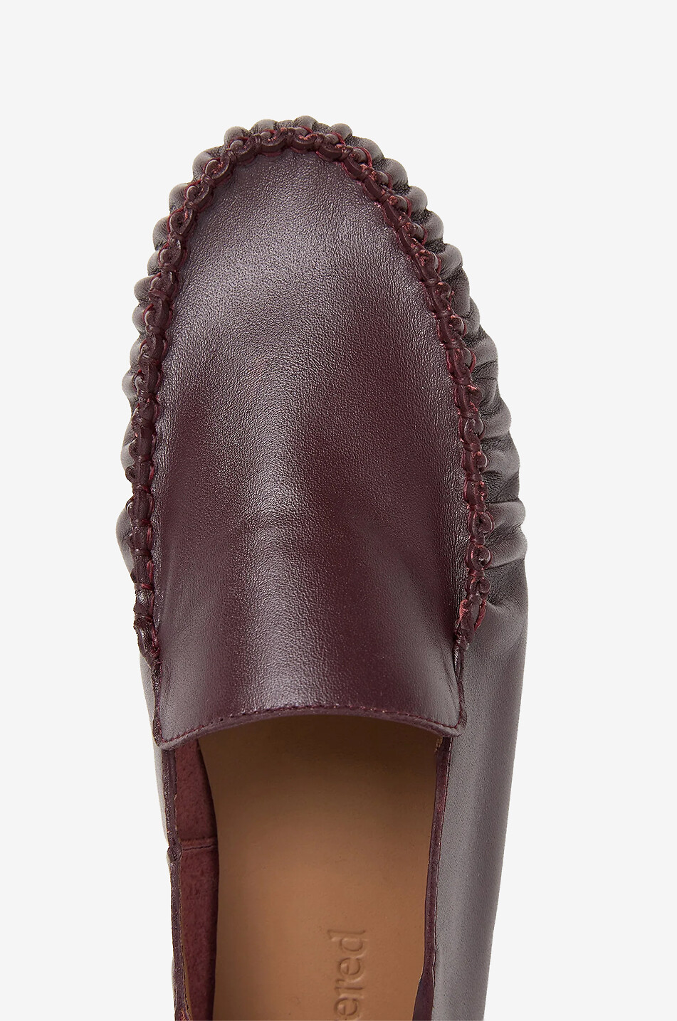 FLATTERED Mocassins en cuir lisse à surpiqûres contrastées Bon Bon Femme ROUGE FONCÉ 7