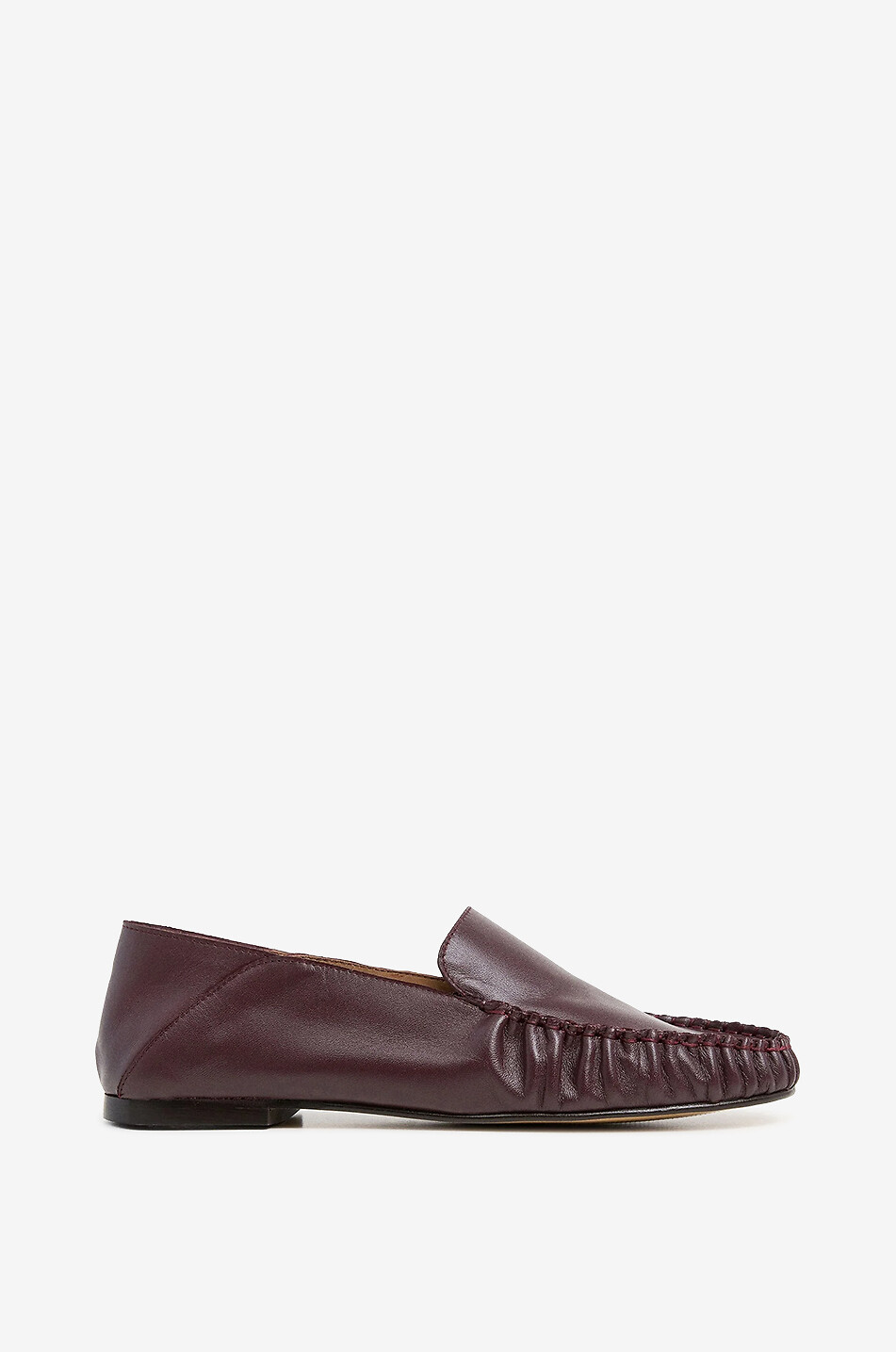 Mocassins en cuir lisse à surpiqûres contrastées Bon Bon