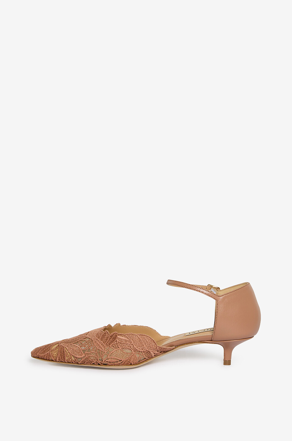 ARTEANA Positano 35 lace and leather pumps with ankle straps Women MEDIUM PINK 3