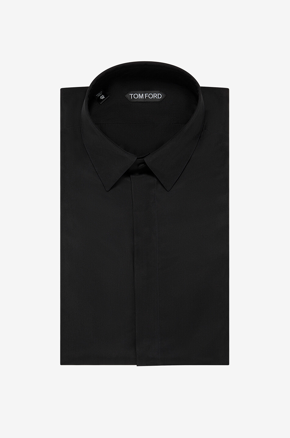 TOM FORD Chemise à manches longues en soie Habotai Homme NOIR 1
