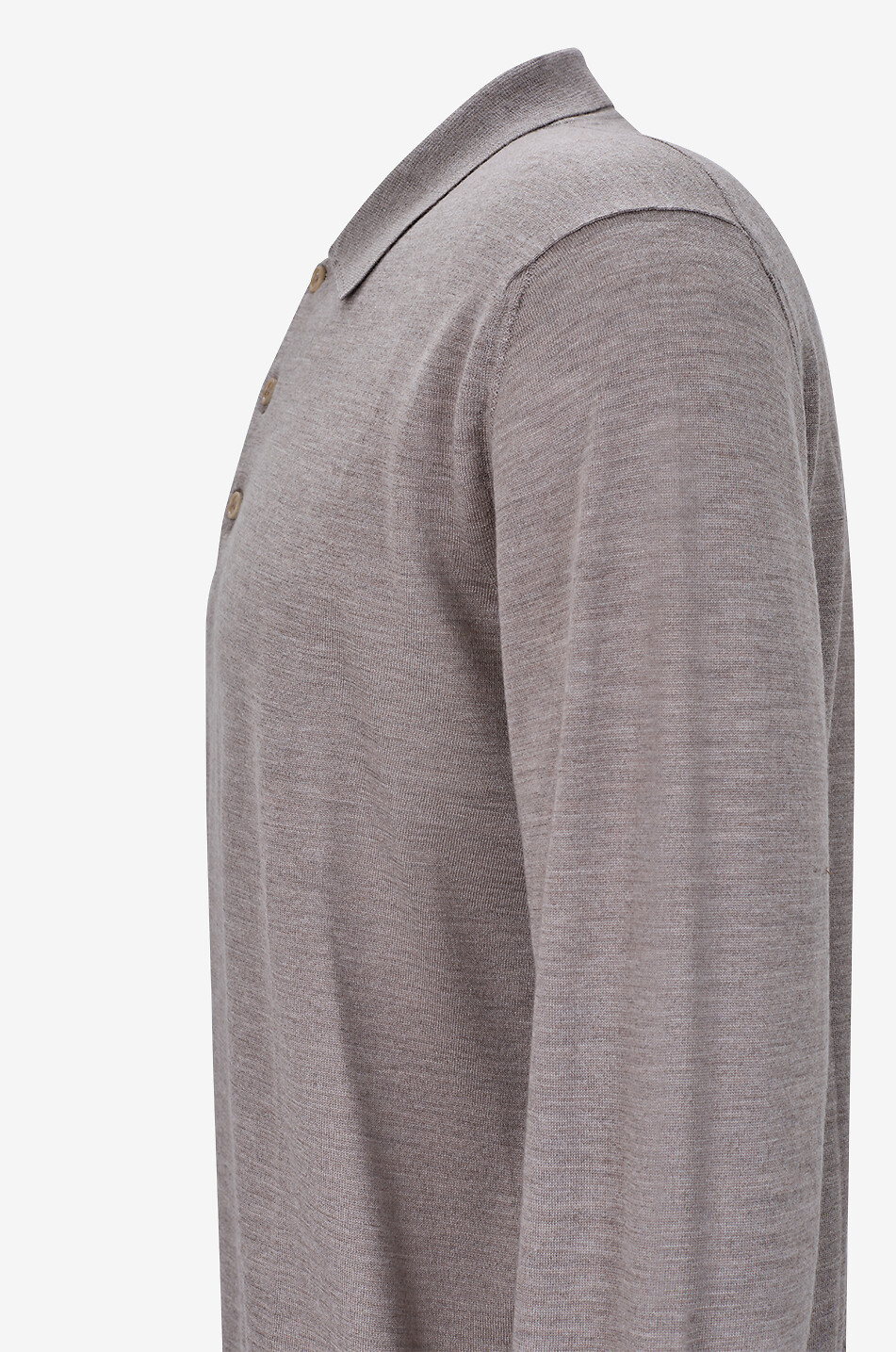 BRIONI Langärmeliger Polo aus meliertem Kaschmir und Seide Herren BRAUN 3