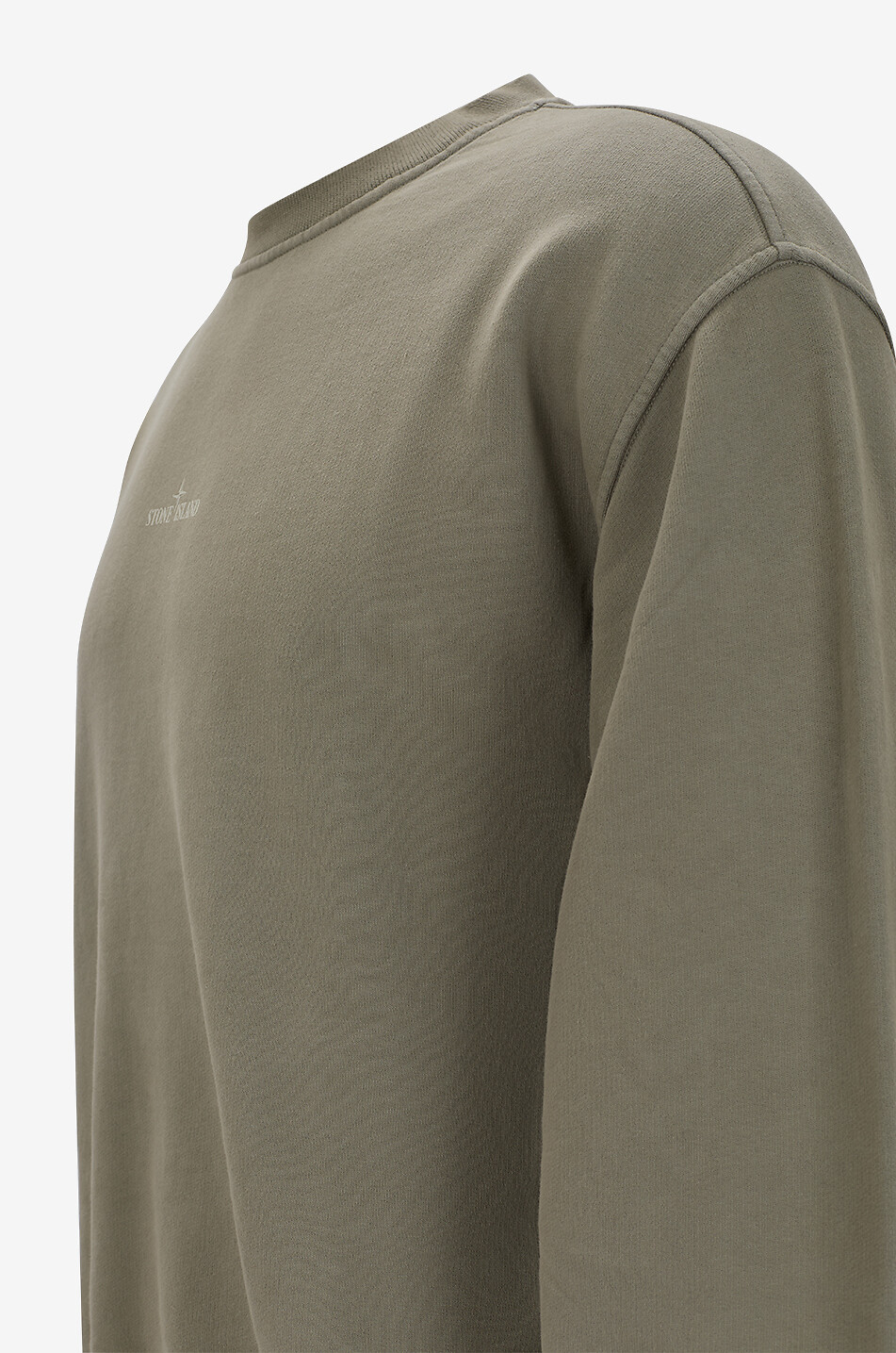 STONE ISLAND Sweat-shirt à col rond oversize 6100039 Organic Cotton Fleece Blurred Compass Homme KAKI 3