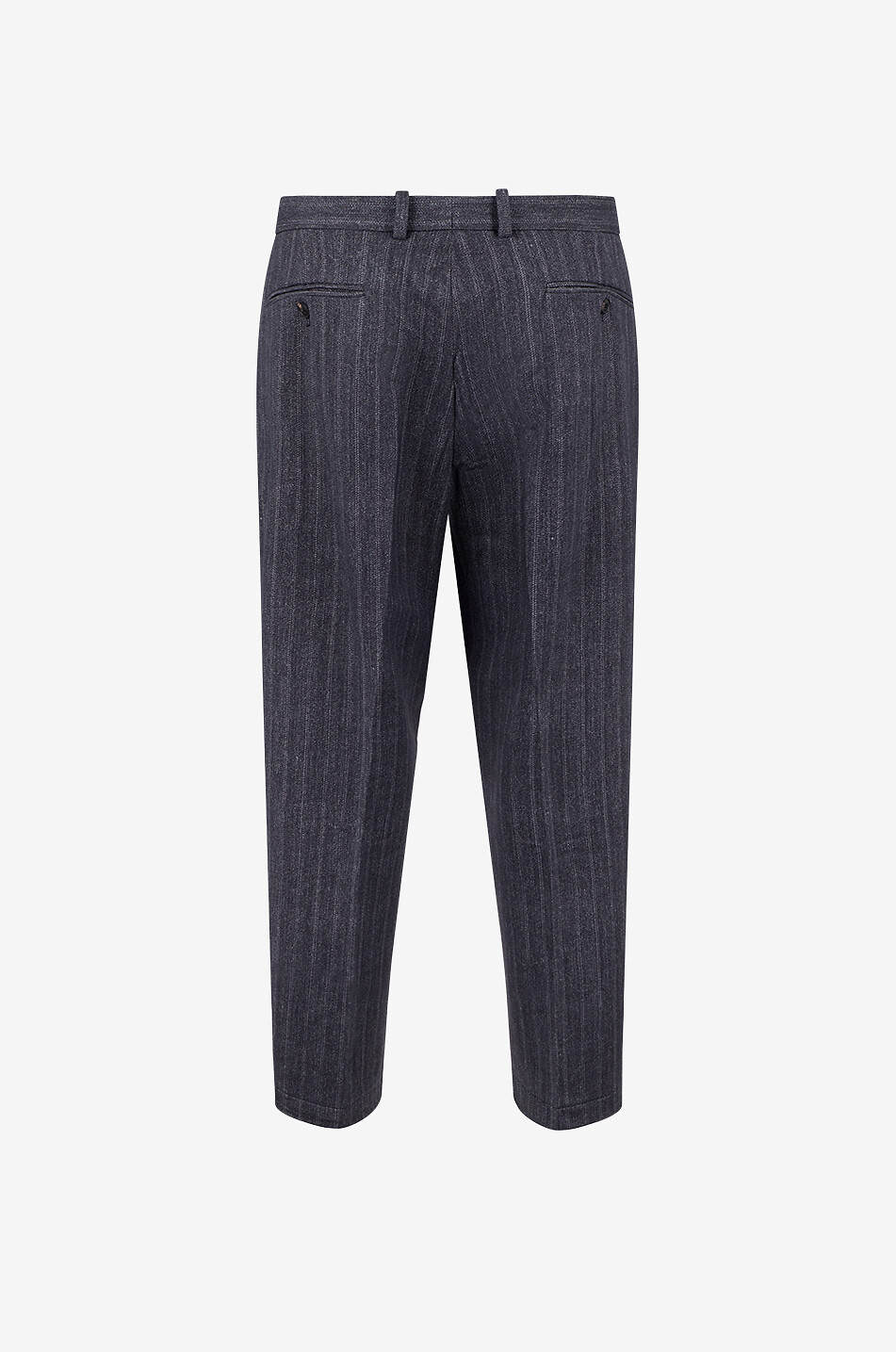 CIRCOLO 1901 Pleated striped cotton blend flannel trousers Men DARK GREY 2