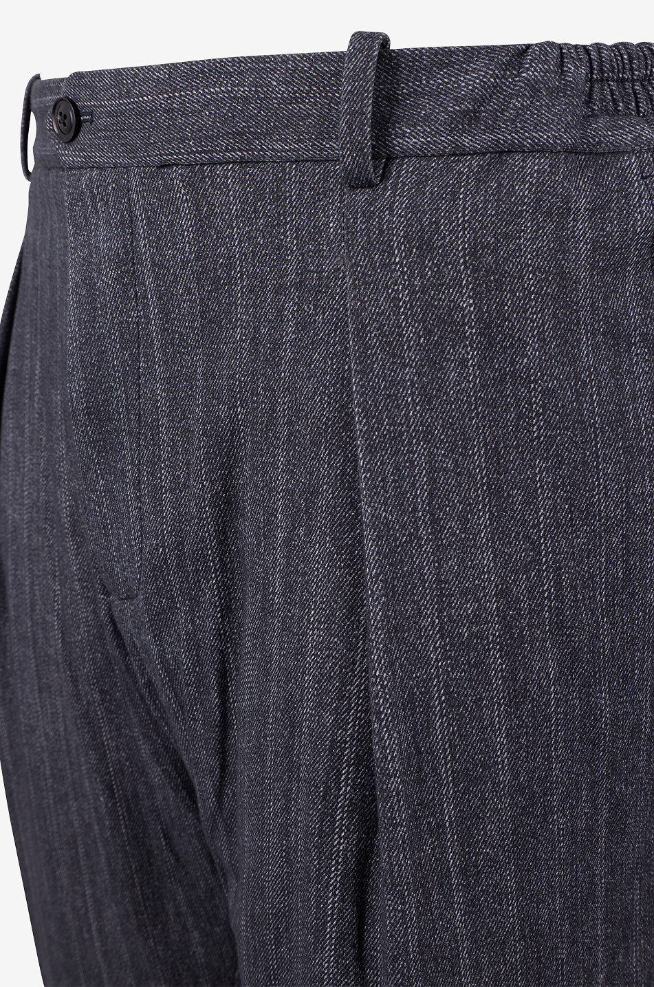 CIRCOLO 1901 Pleated striped cotton blend flannel trousers Men DARK GREY 3