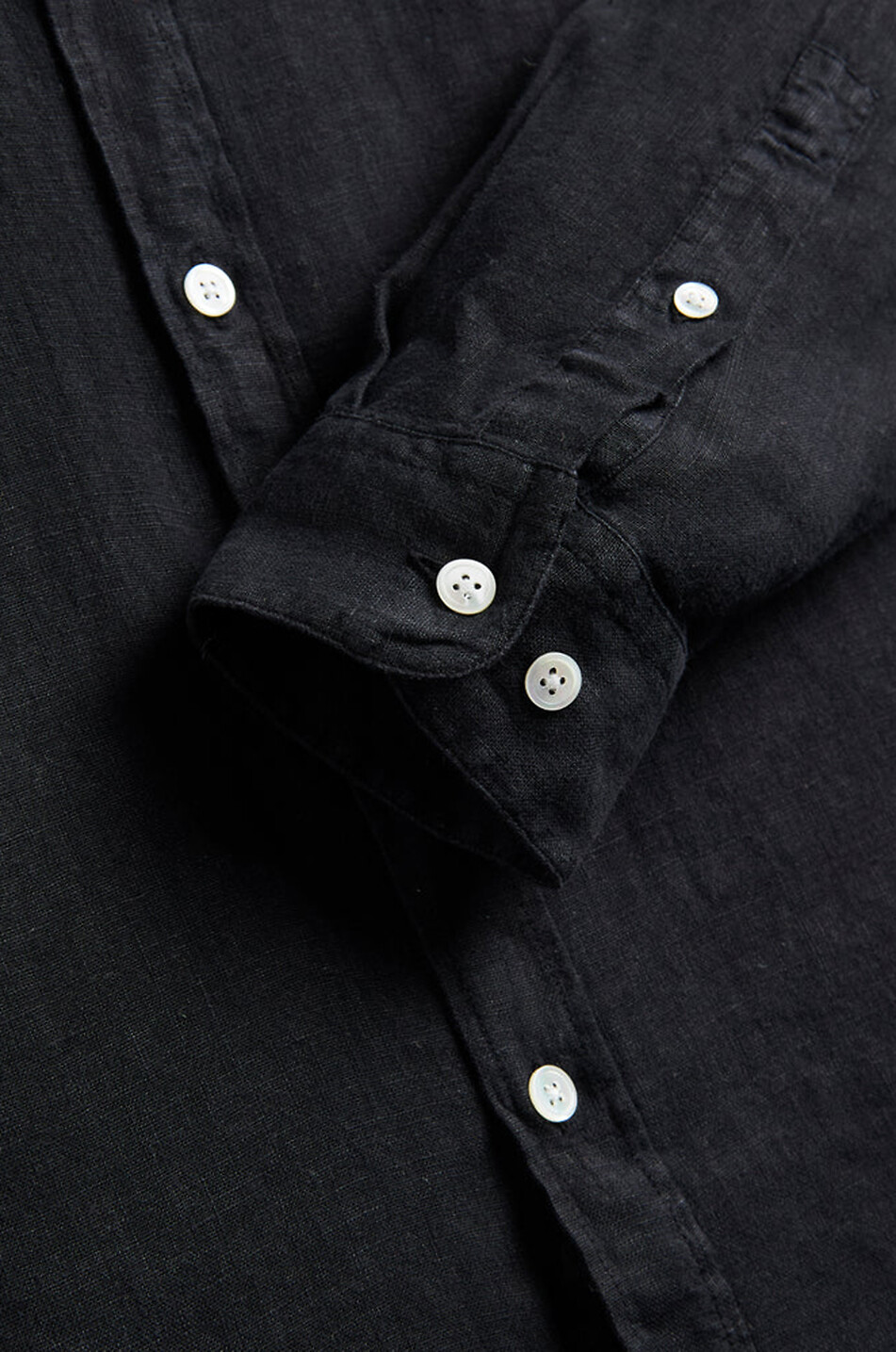 PORTUGUESE FLANNEL Kurzarm-Hemd aus Leinen Camp Collar Herren SCHWARZ 5