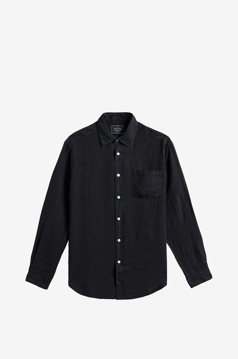 PORTUGUESE FLANNEL Kurzarm-Hemd aus Leinen Camp Collar Herren SCHWARZ 1