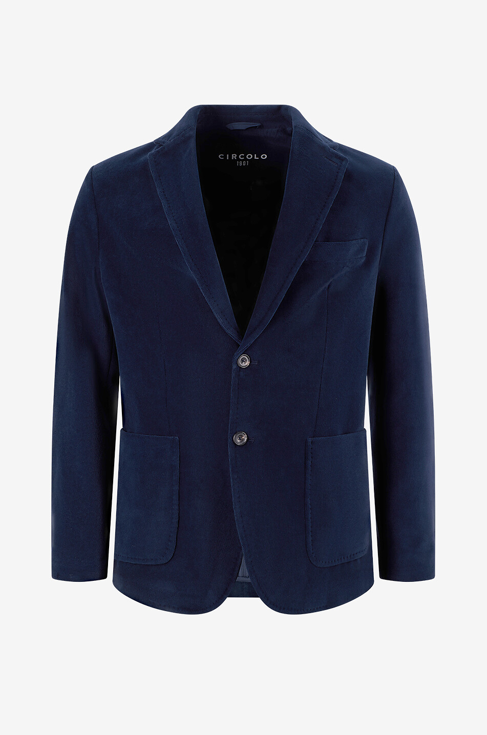 Single-breasted cotton blend velvet blazer