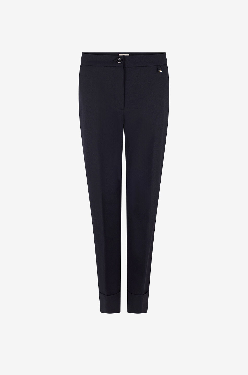 HERNO Fluid cropped straight-leg turn-up trousers Women BLACK 1