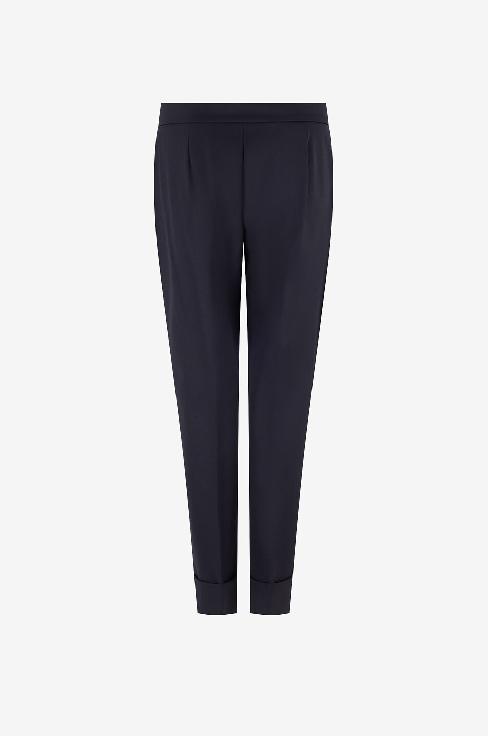 HERNO Fluid cropped straight-leg turn-up trousers Women BLACK 2