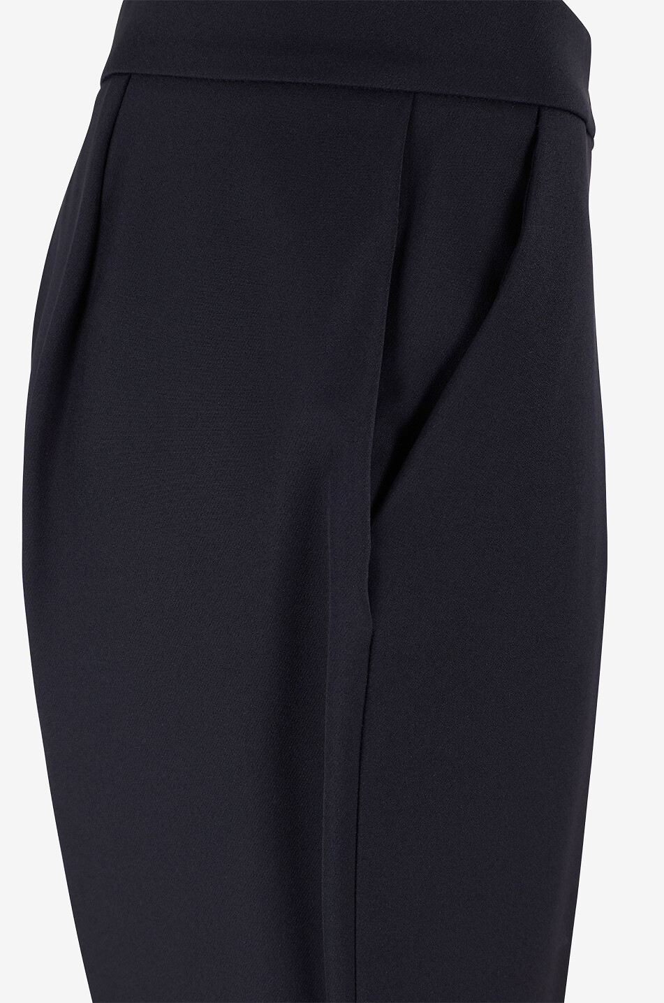 HERNO Fluid cropped straight-leg turn-up trousers Women BLACK 3