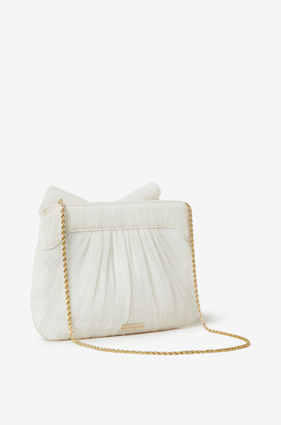 LOEFFLER RANDALL Pochette en tissu plissé détail noeud Rayne Femme BLANC 2