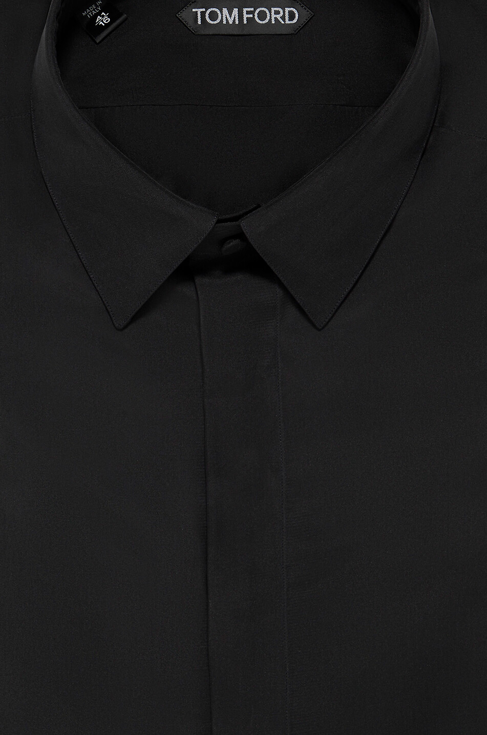 TOM FORD Chemise à manches longues en soie Habotai Homme NOIR 2