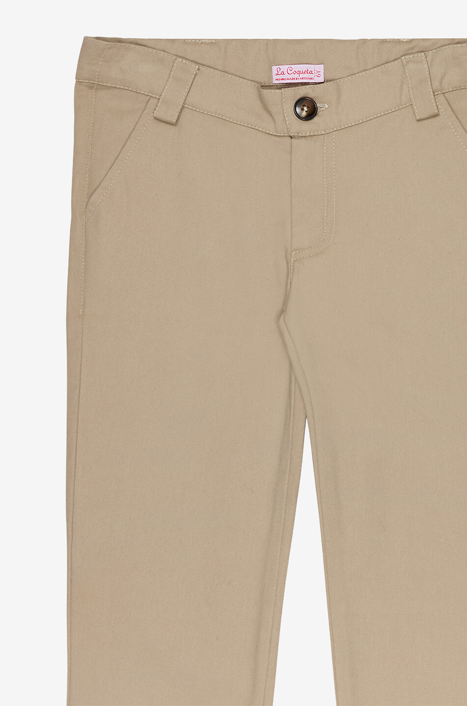 LA COQUETA Elio boy's straight-leg cotton chino trousers Boy BEIGE 3