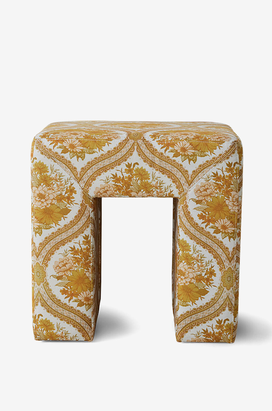 Lobby Chalet floral printed upholstered stool