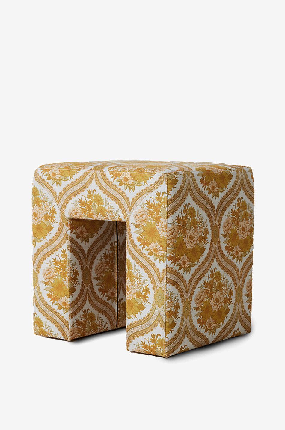 HKLIVING Lobby Chalet floral printed upholstered stool Home MULTI COLOURED 1 2