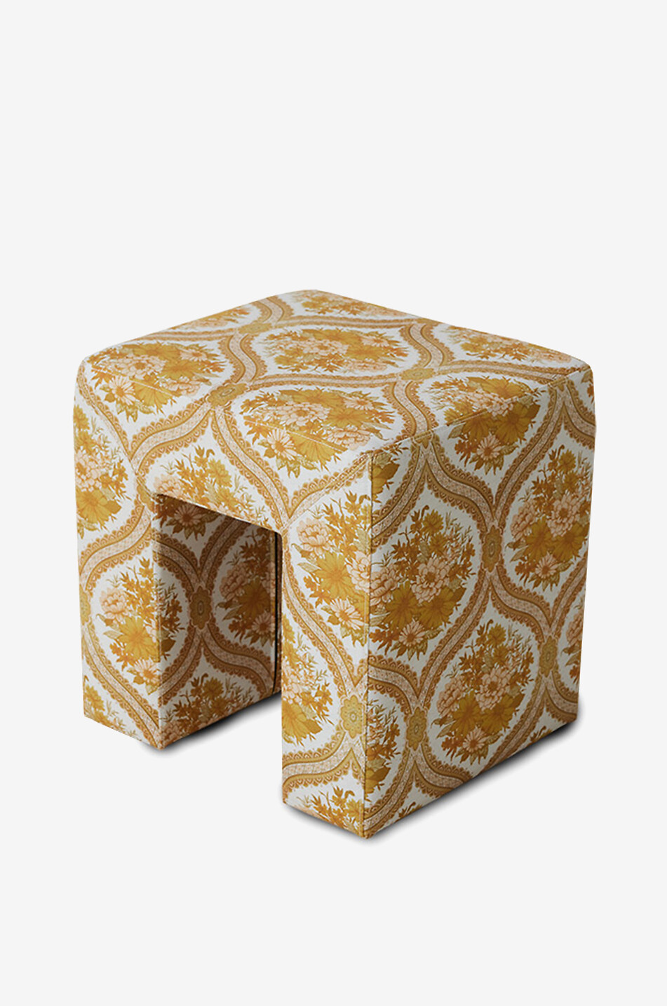 HKLIVING Lobby Chalet floral printed upholstered stool Home MULTI COLOURED 1 4