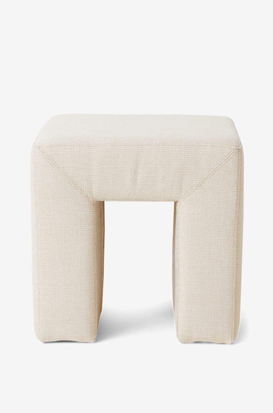 HKLIVING Lobby Natural woven fabric upholstered stool with arched legs Home EGGSHELL 1