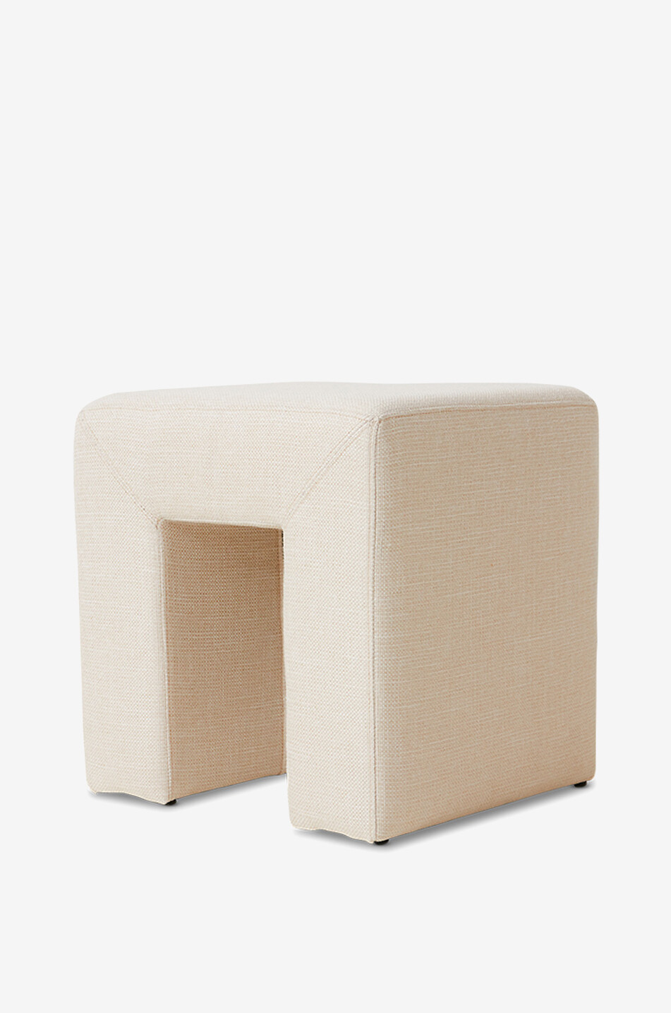 HKLIVING Lobby Natural woven fabric upholstered stool with arched legs Home EGGSHELL 2