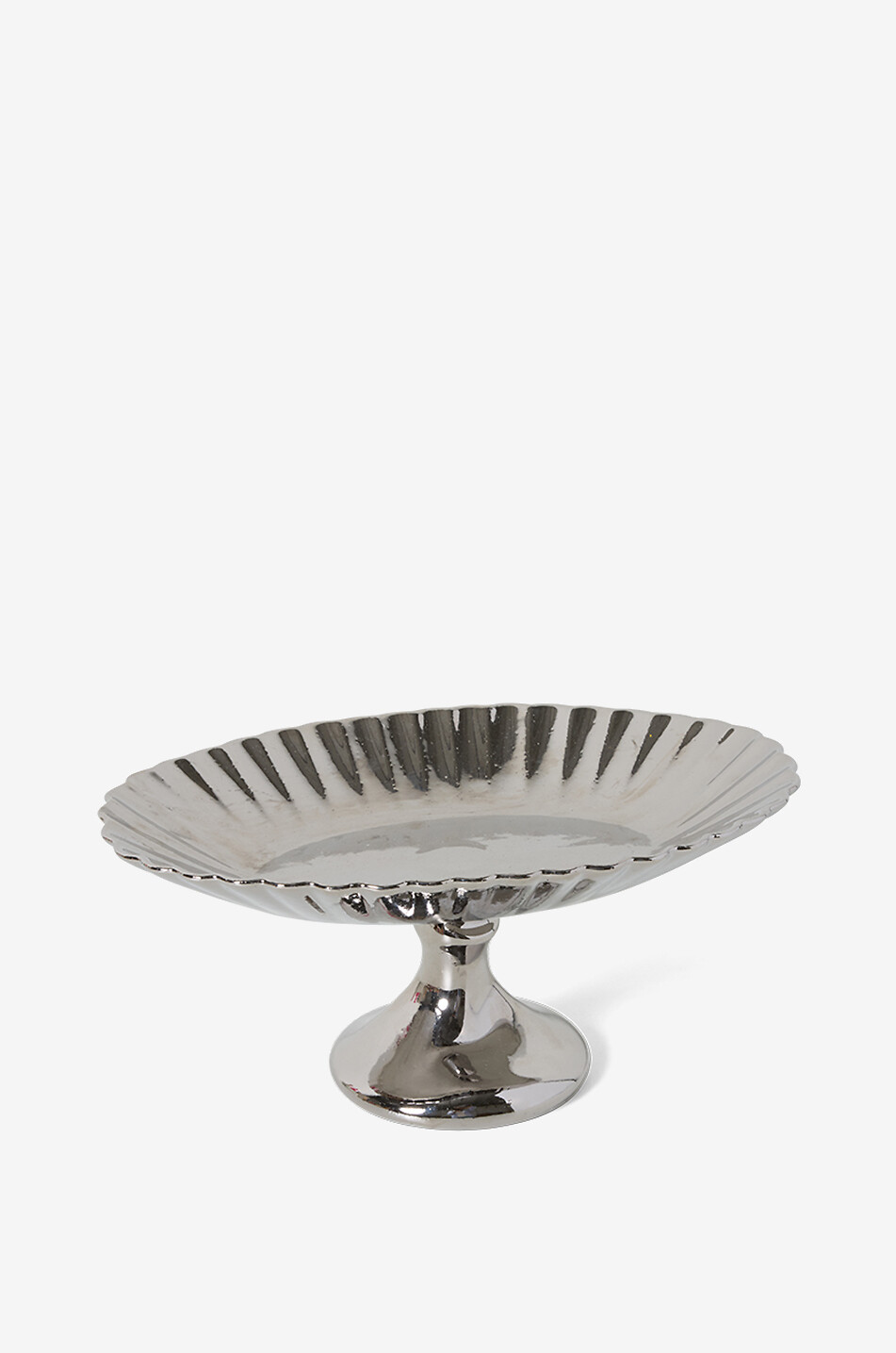 HKLIVING Gerippter Sockelsockel aus verchromtem Steinzeug New Classics Chrome Clean Haus SILBER 2