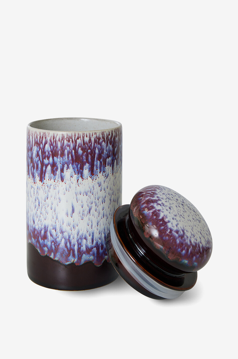 HKLIVING Pot de rangement en grès émaillé avec couvercle Yeti Maison MULTICOLORE 2